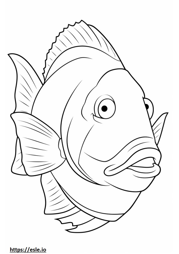 Red-Lipped Batfish face coloring page