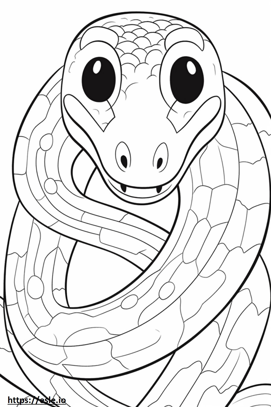 Spotted python Kawaii coloring page
