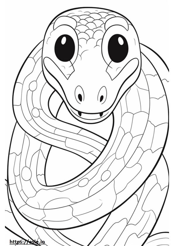 Täplikäs python Kawaii värityskuva