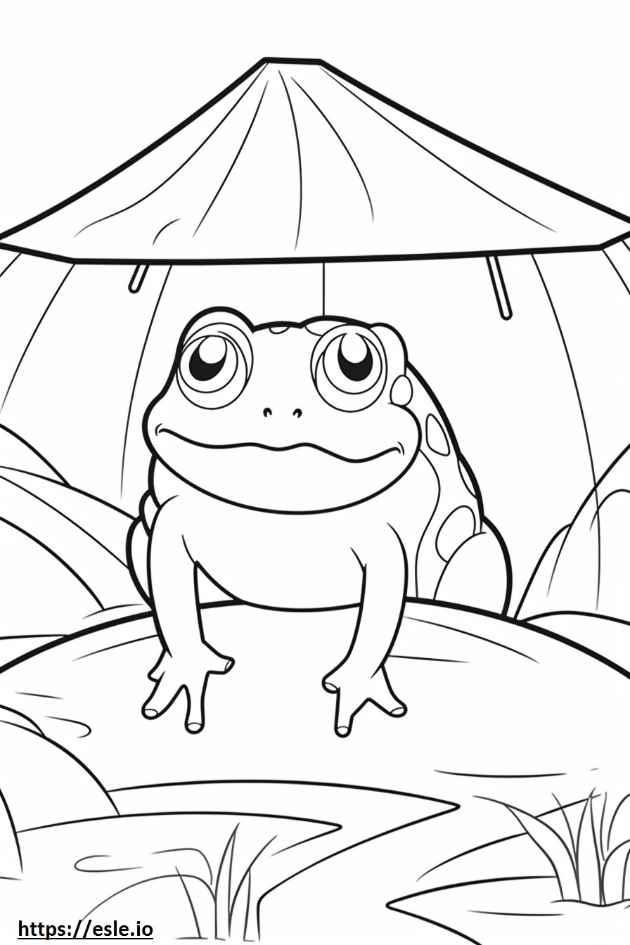 Desert Rain Frog Kawaii värityskuva