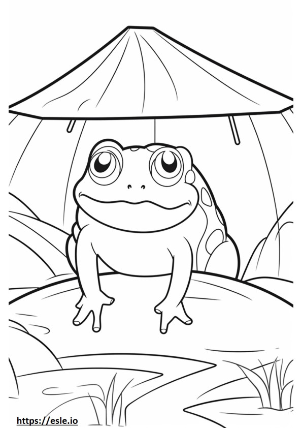 砂漠の雨蛙 かわいい ぬりえ - 塗り絵