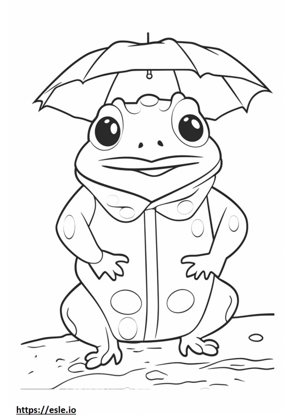 Desert Rain Frog Kawaii värityskuva