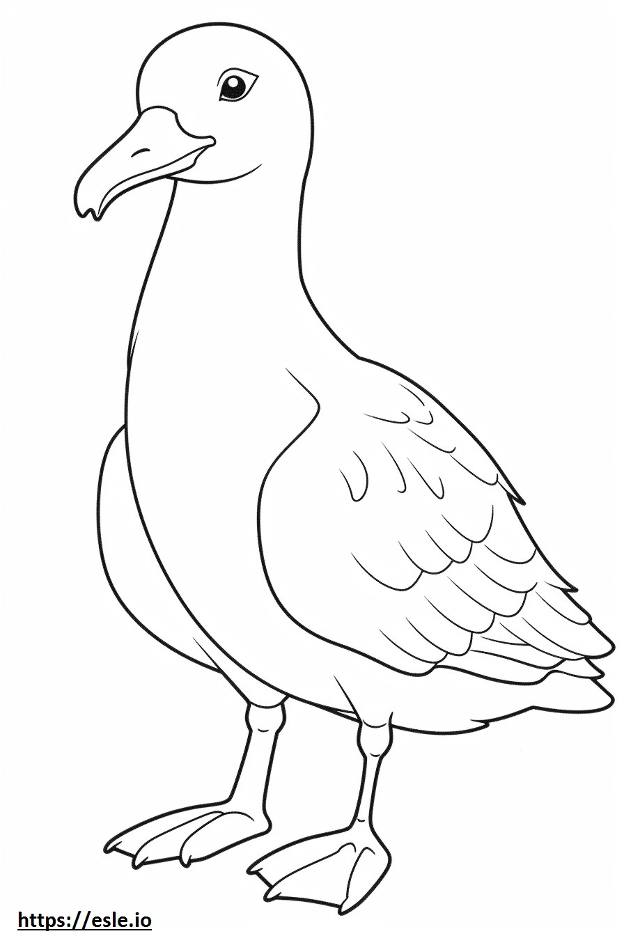 Albatros Kawaii de colorat