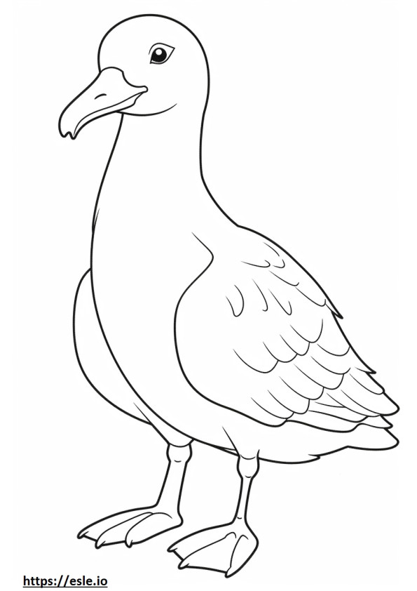 Albatrossi Kawaii värityskuva