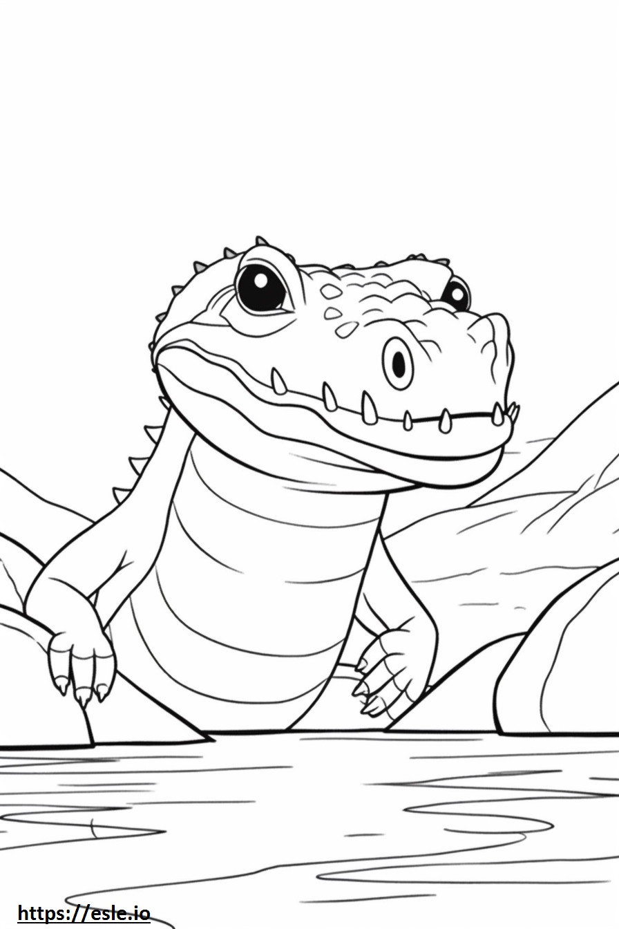 Water Dragon cute coloring page