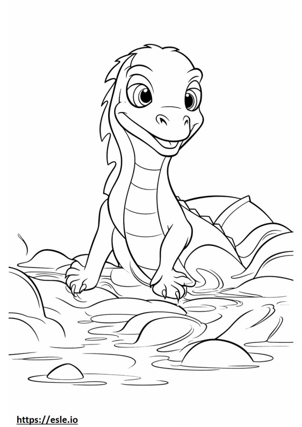 Water Dragon cute coloring page