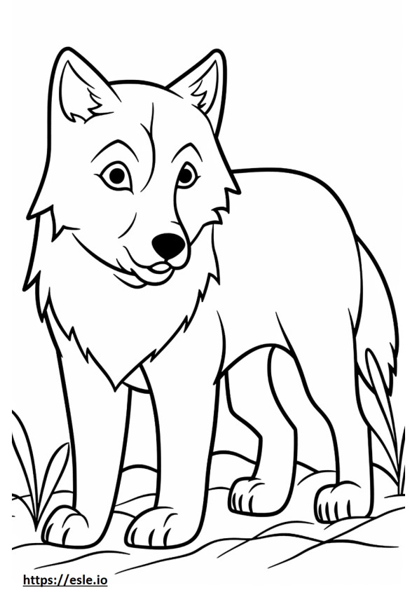 Saarloos Wolfdog Kawaii coloring page