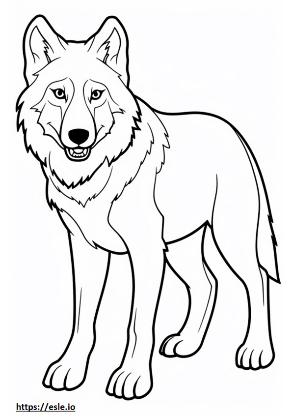 Perro lobo de Saarloos Kawaii para colorear e imprimir