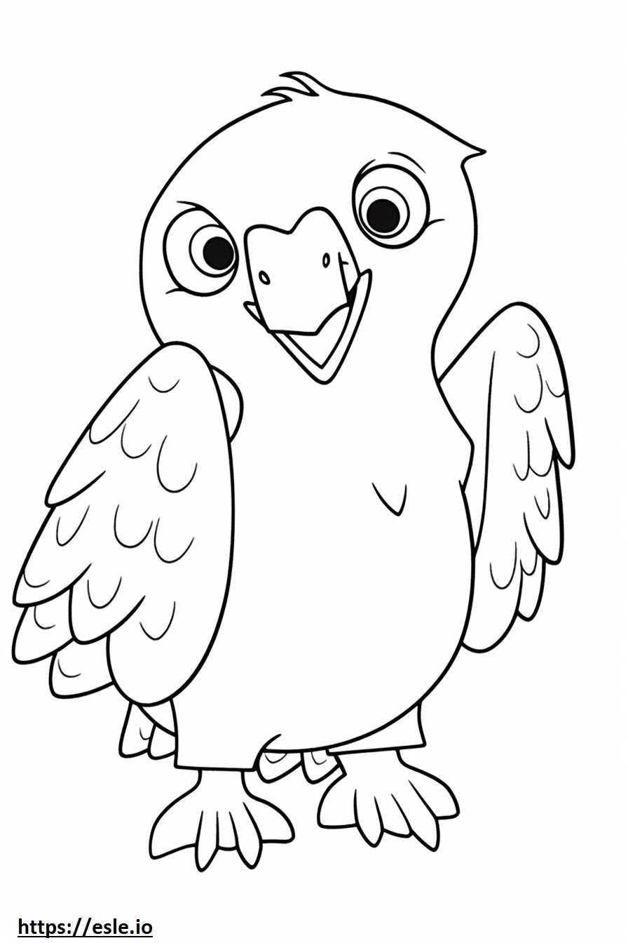 Águia Careca Kawaii para colorir