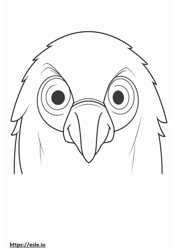 Aquila calva Kawaii da colorare