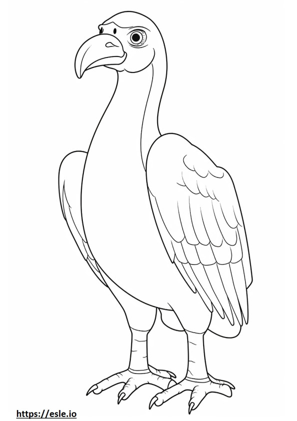 Avvoltoio cinereo carino da colorare