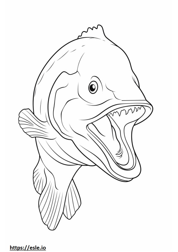 Coloriage Visage de poisson Snook à imprimer