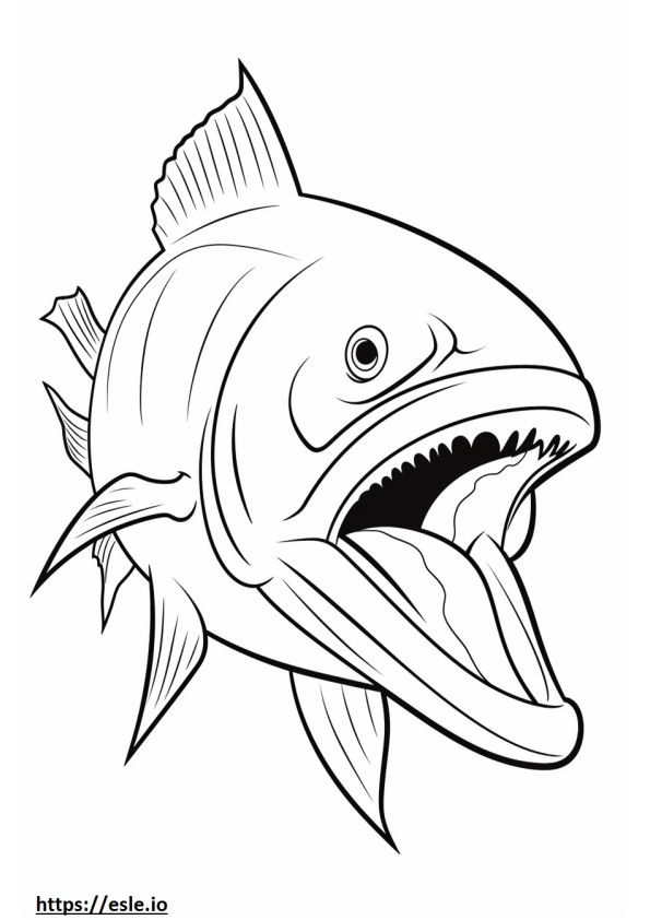 Wahoo Fish cute coloring page