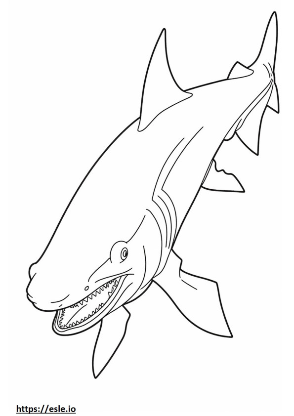 Bonnethead Köpekbalığı Kawaii boyama