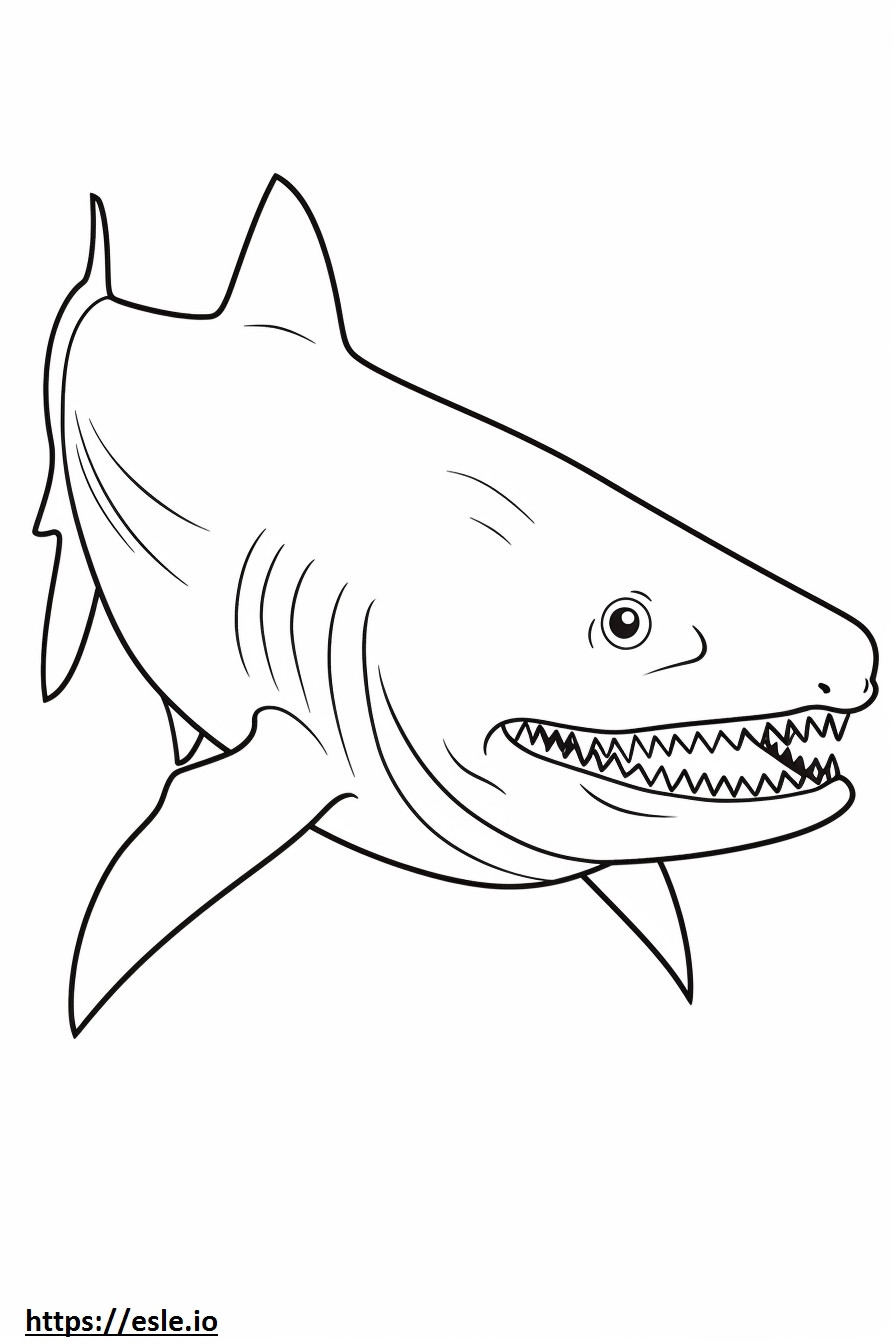 Bonnethead Shark Kawaii värityskuva