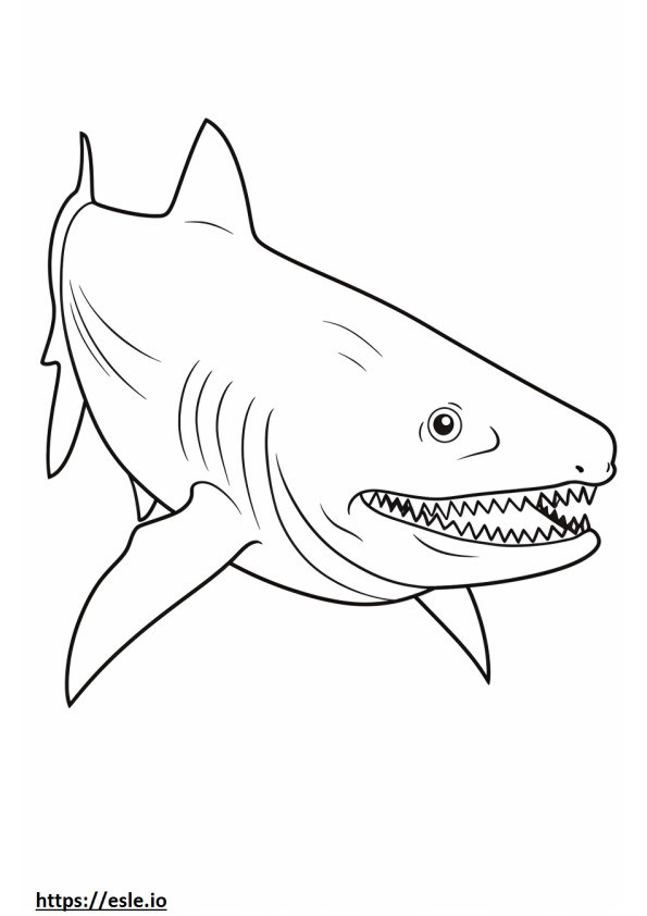 Coloriage Requin Bonnethead Kawaii à imprimer
