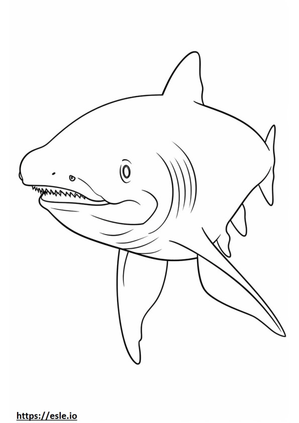 Bonnethead Shark Kawaii coloring page