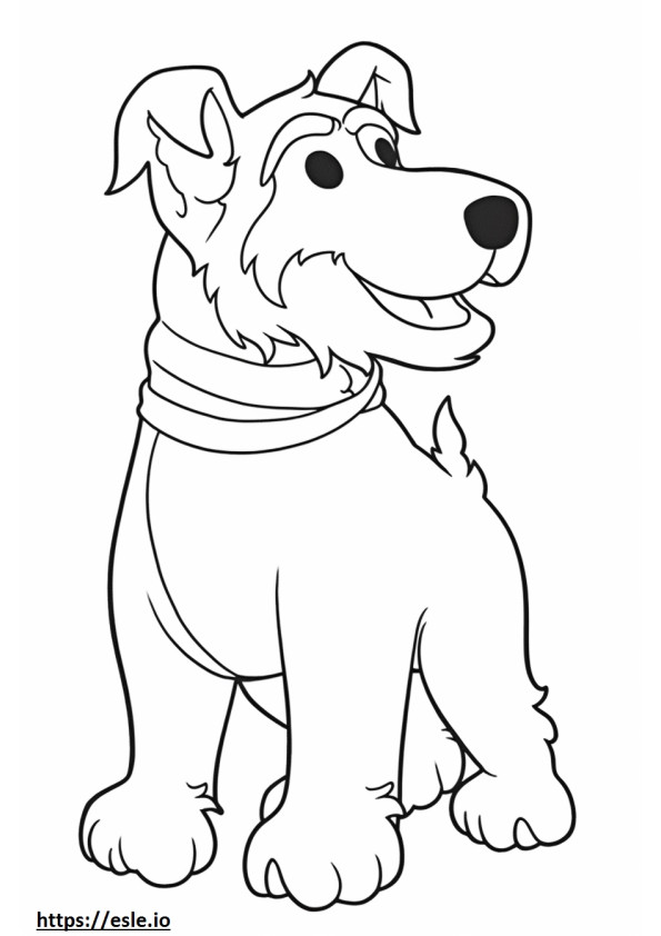 Wire Fox Terrier Kawaii värityskuva