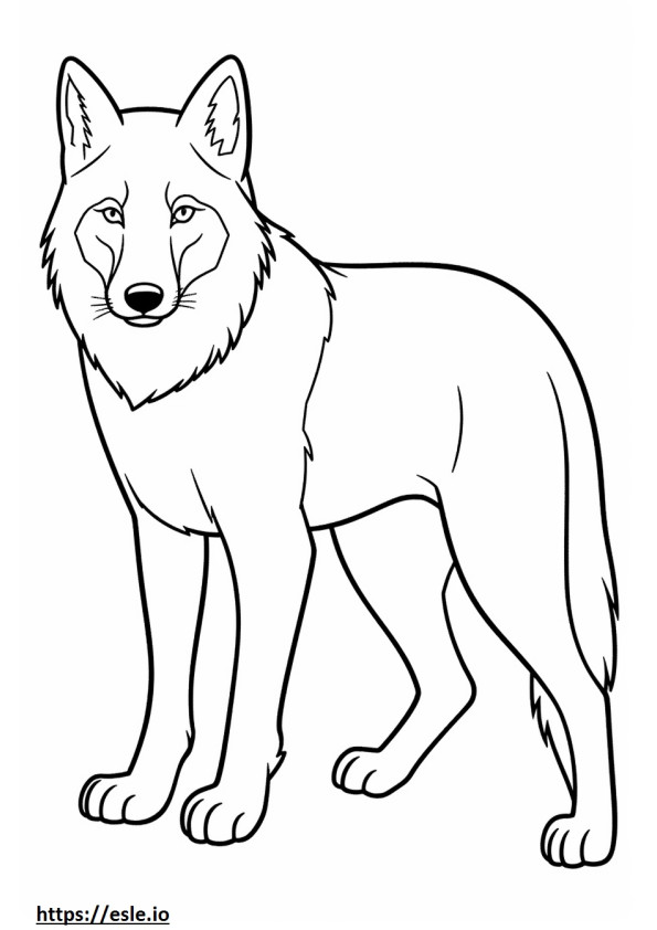 Eurasischer Wolf süß ausmalbild