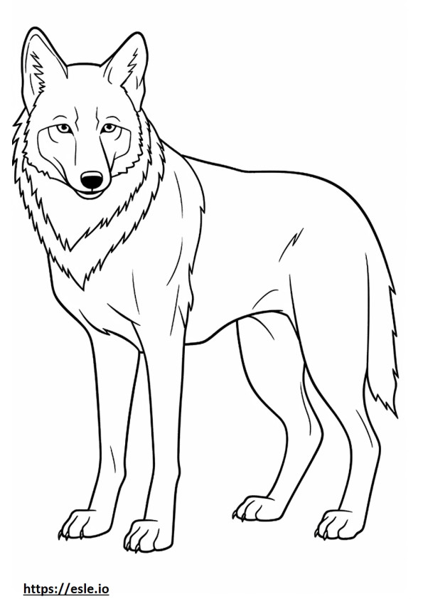Euraziatische Wolf schattig kleurplaat