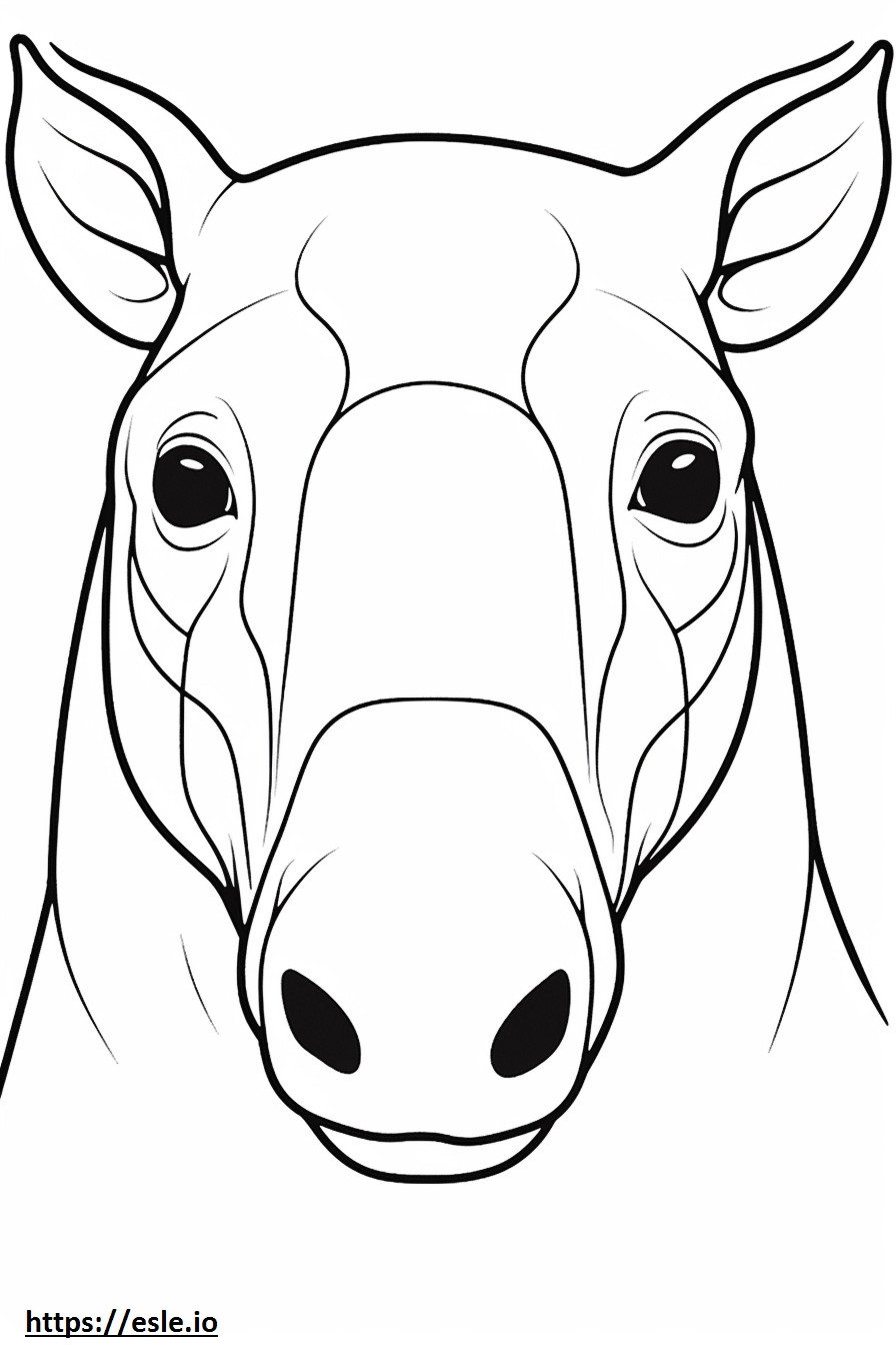 Tapir-gezicht kleurplaat kleurplaat