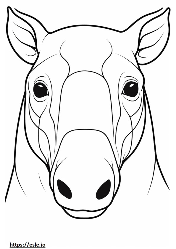 Tapir-gezicht kleurplaat