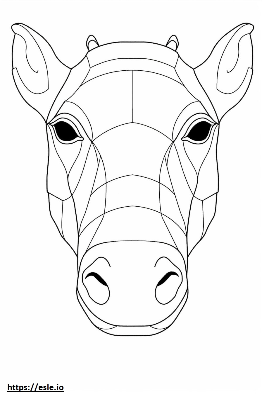 Tapir face coloring page