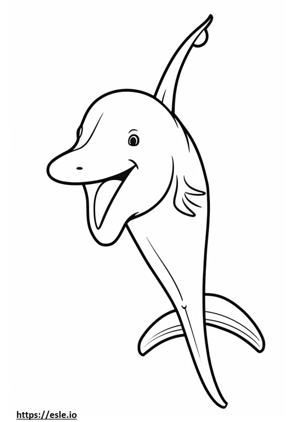 Narwhal cute coloring page