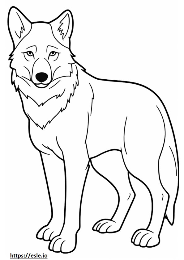 Red Wolf cute coloring page