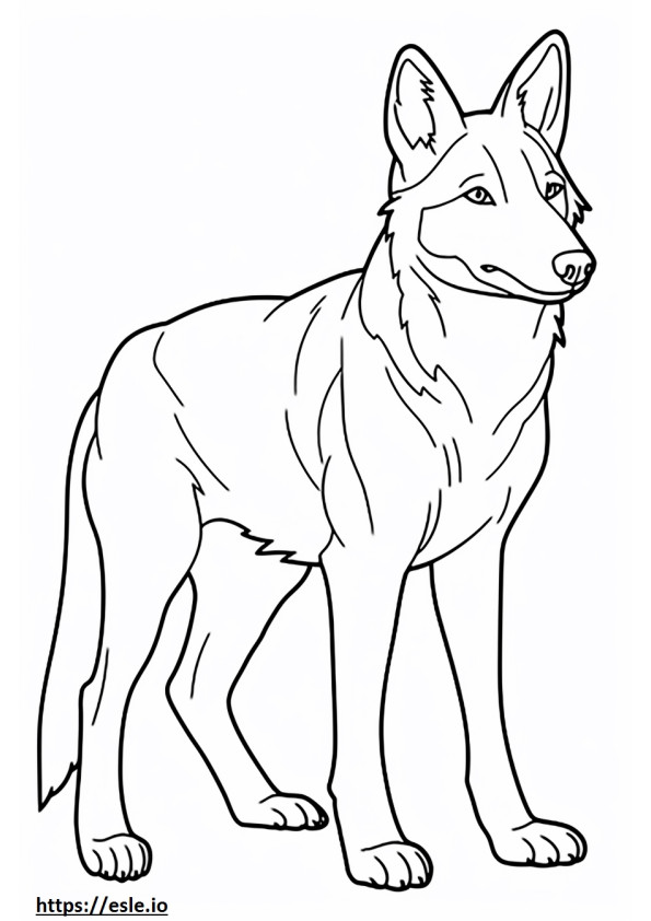 Coloriage Loup rouge mignon à imprimer