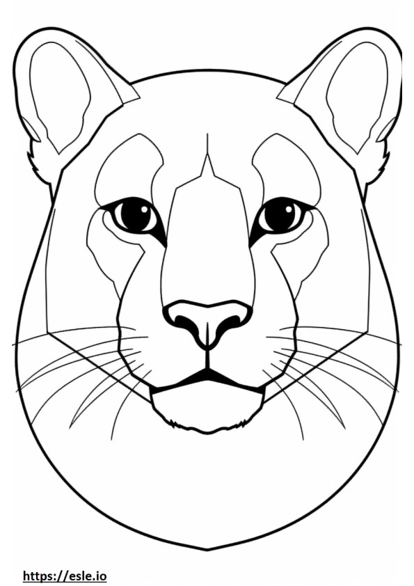 Coloriage Visage de lion de montagne à imprimer