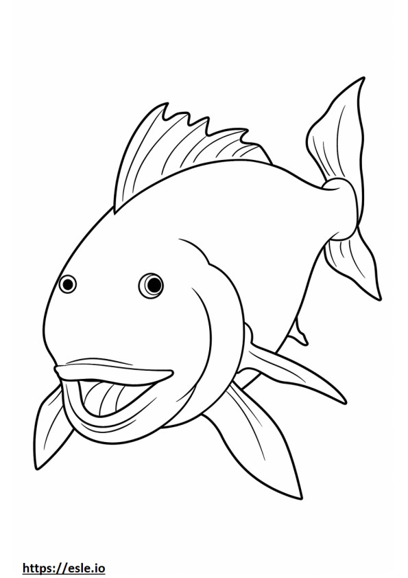 White Catfish Kawaii coloring page