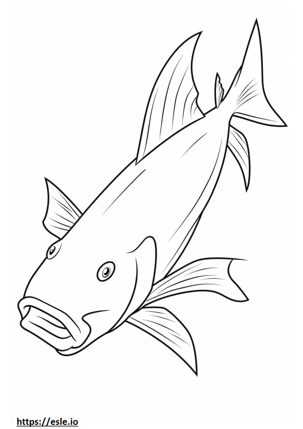 Pesce gatto bianco Kawaii da colorare