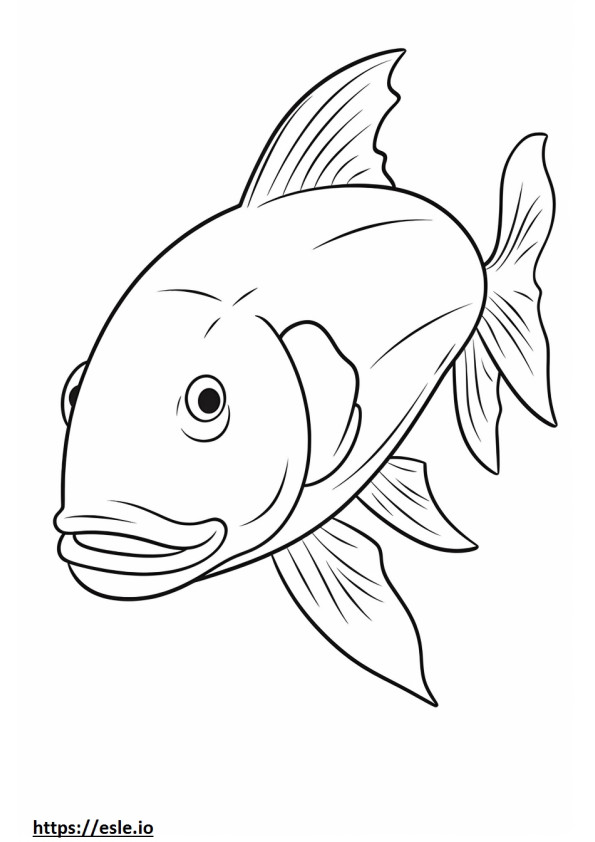 White Catfish Kawaii coloring page