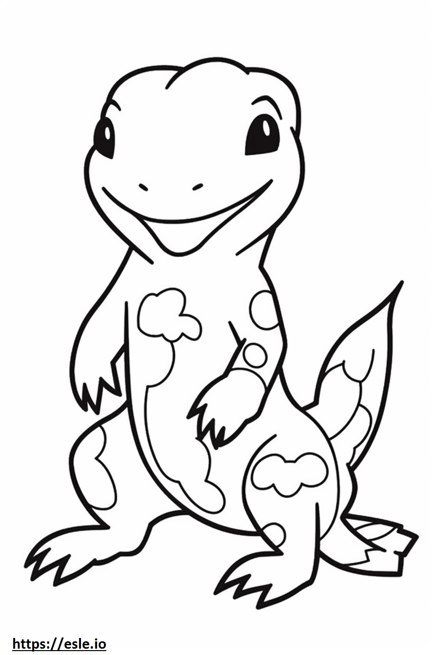 Fire Salamander Kawaii coloring page