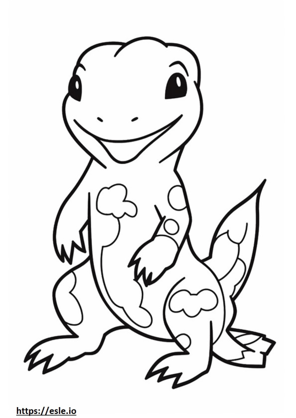 Fire Salamander Kawaii coloring page