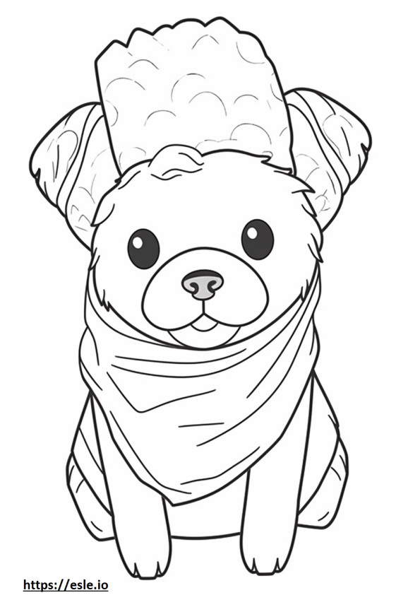 Taco Terrier Kawaii para colorear e imprimir