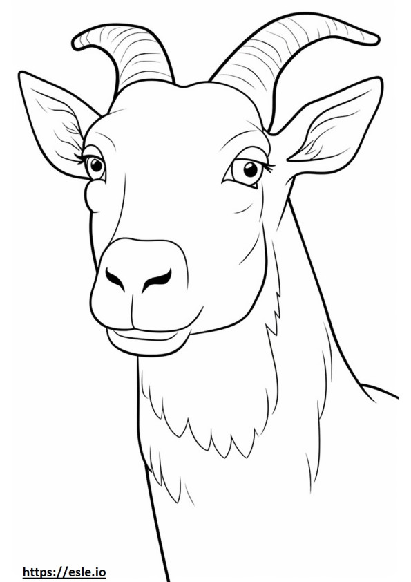 Coloriage Visage de chèvre Saanen à imprimer