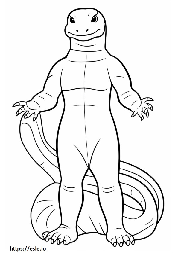 Salamandra gigante de corpo inteiro para colorir