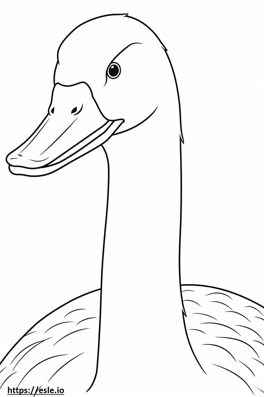 Swan face coloring page