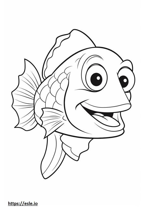 Dragonfish Kawaii värityskuva