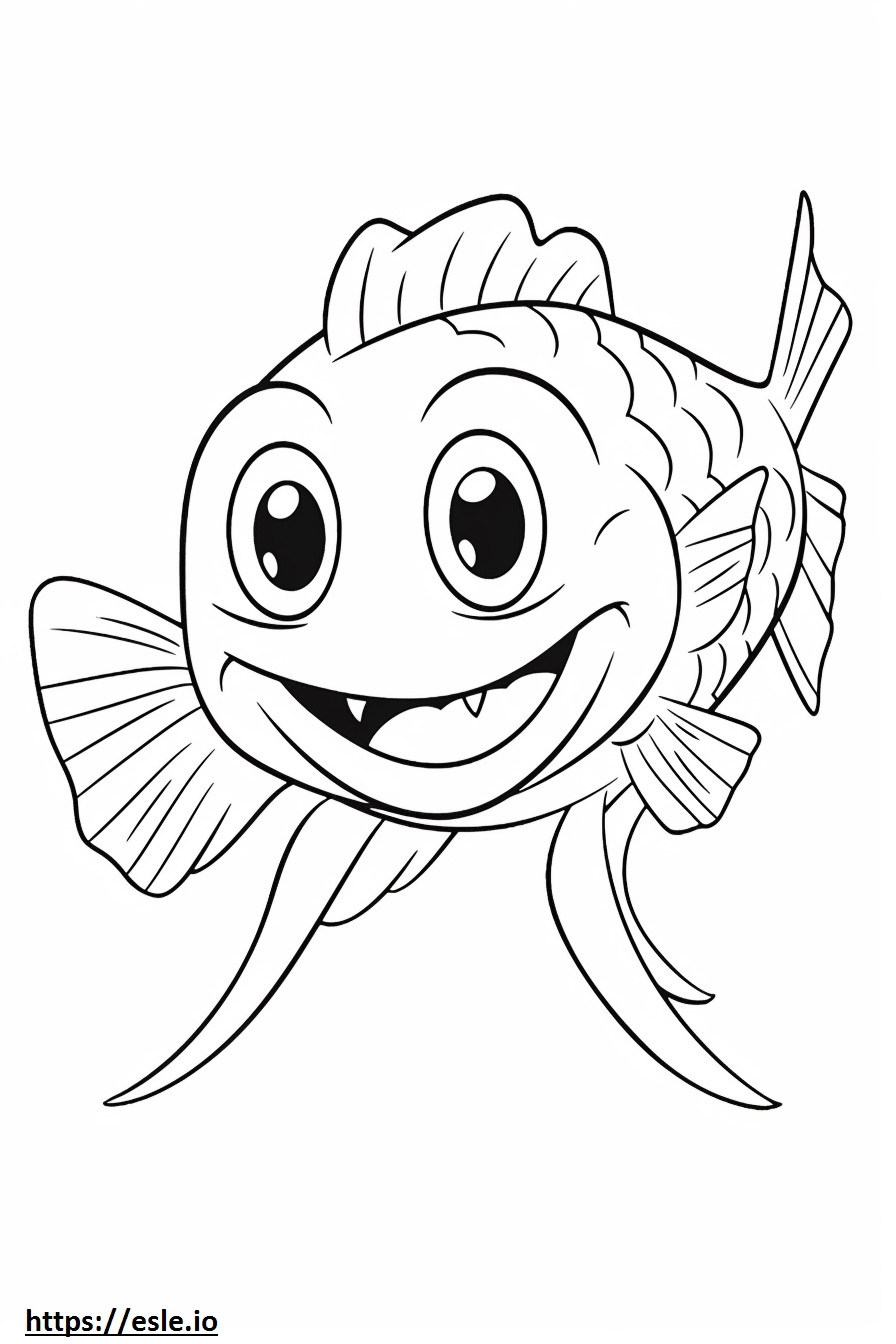 Dragonfish Kawaii coloring page