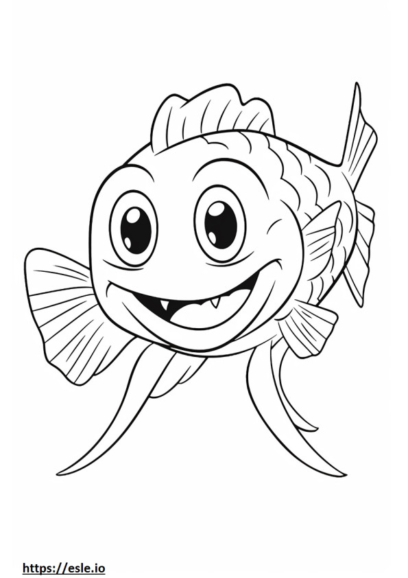 Dragonfish Kawaii boyama