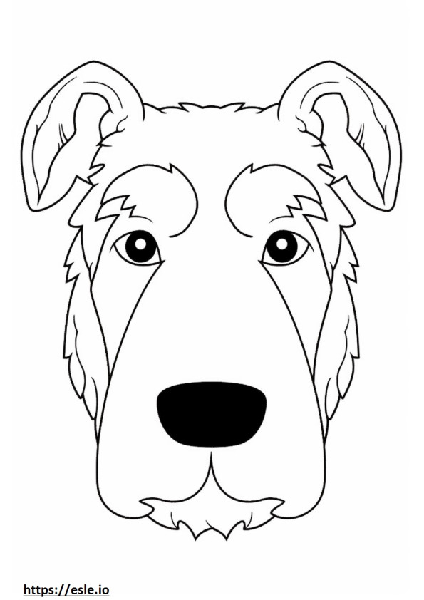 Coloriage Visage du Welsh Terrier à imprimer