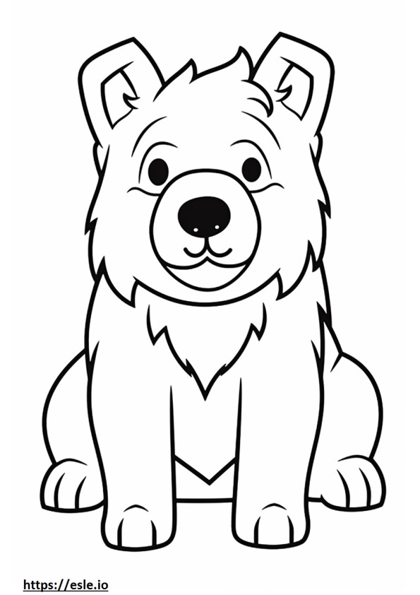 Coloriage Terrier écossais Kawaii à imprimer