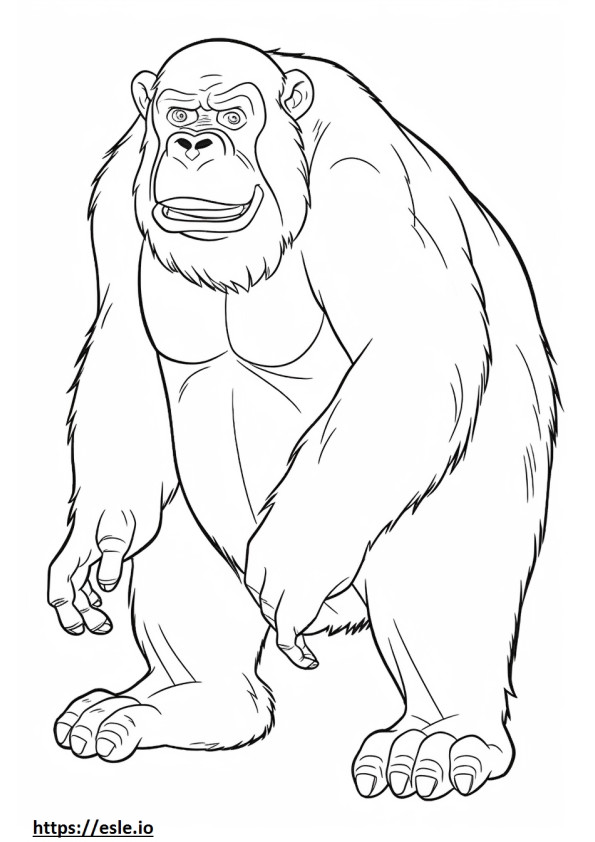 Chimpanzé fofo para colorir