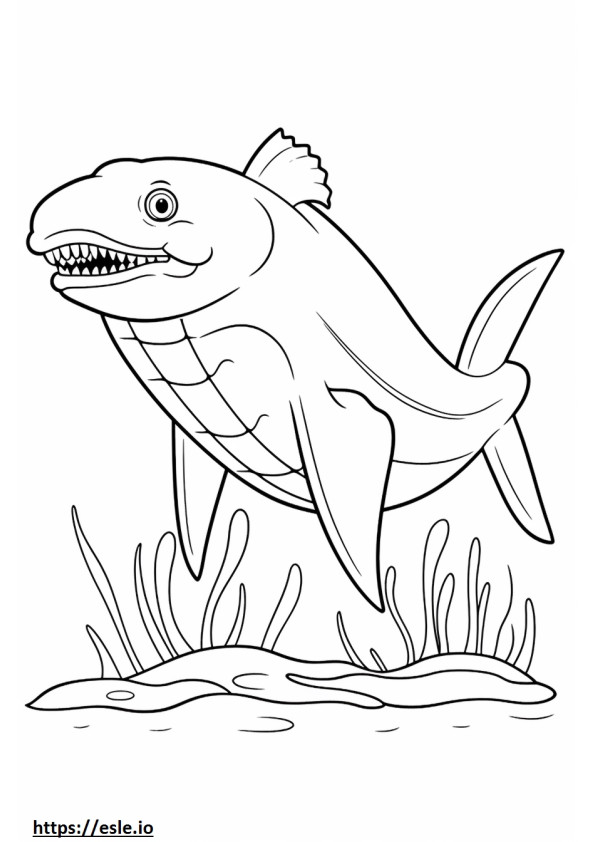 Coloriage Ichthyosaure mignon à imprimer