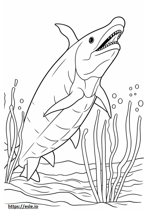 Ichthyosaurus cute coloring page