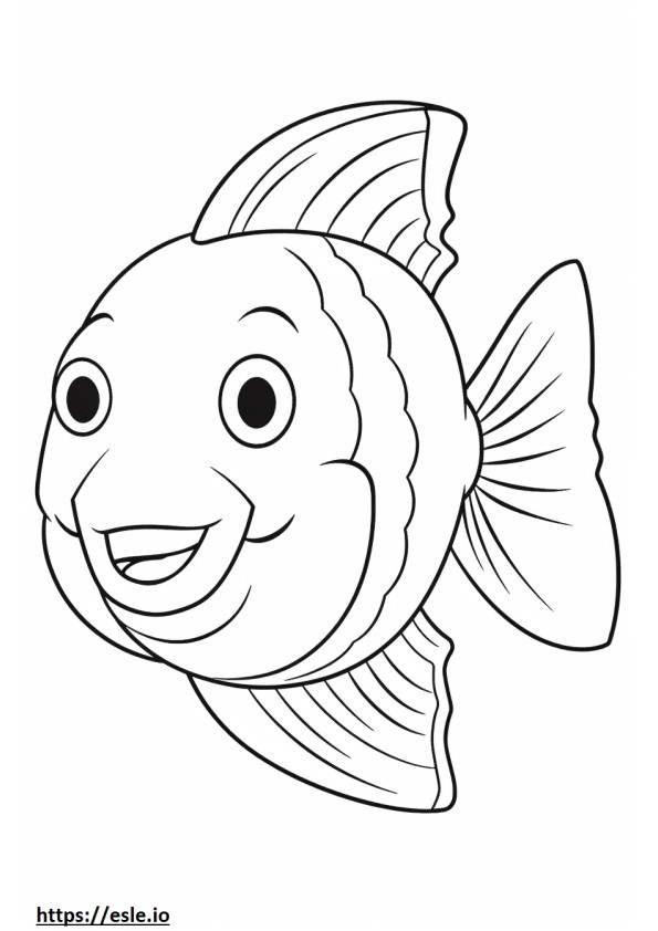Oscar Fish Kawaii coloring page