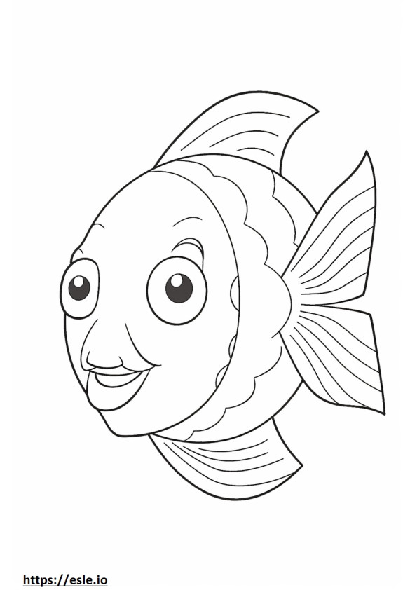 Oscar Fish Kawaii coloring page
